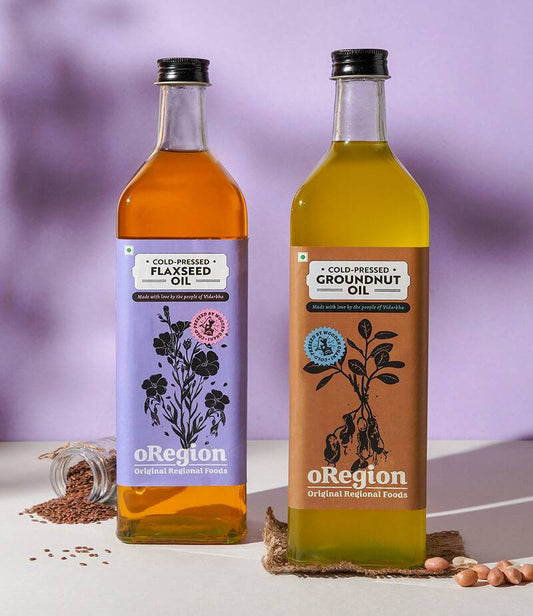 Cold Pressed Flaxseed Oil and Groundnut Oil Combo Cold Pressed Flaxseed Oil and Groundnut Oil Combo