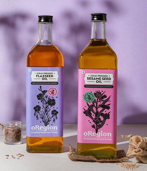Cold Pressed Sesame Oil and Flaxseed Oil combo Cold Pressed Sesame Oil and Flaxseed Oil combo